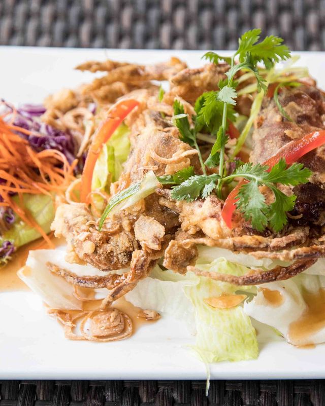 Samui Crystal Crab, fried soft shell crab with tamarind sauce